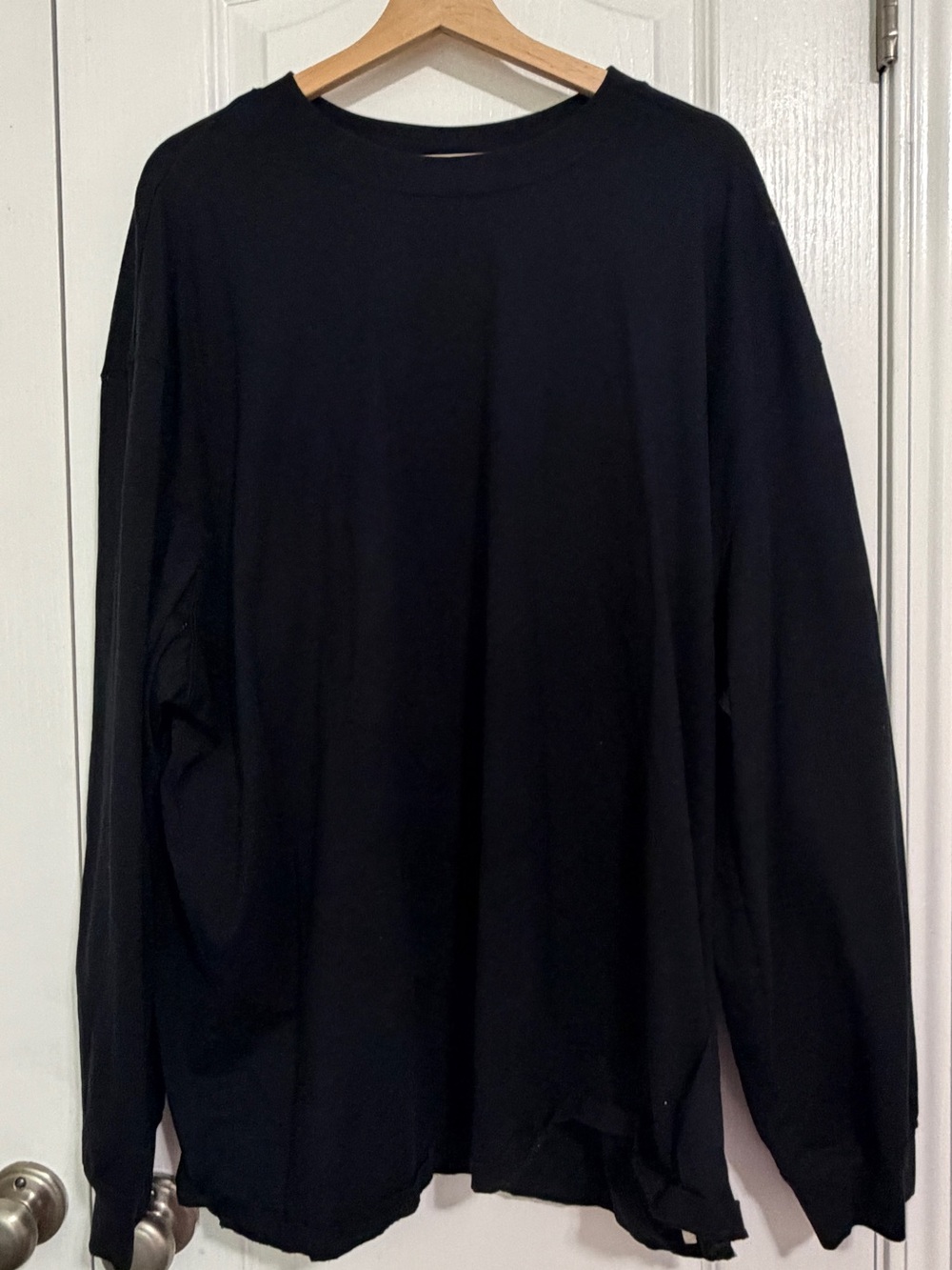SKIMS Black Long Sleeve Crew Tee